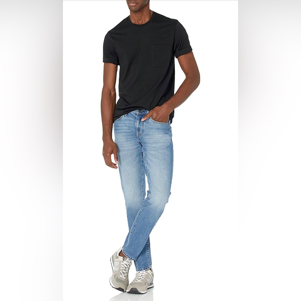 NWT Goodthreads Men's SlimFit Short Sleeve 100% Cotton Black Crew Neck Shirt - Picture 6 of 10